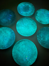 Load image into Gallery viewer, Wood Brain by Lindsay Zuelich Epoxy glow in the dark mini moon
