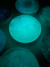 Load image into Gallery viewer, Wood Brain by Lindsay Zuelich Epoxy glow in the dark mini moon
