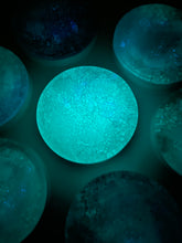 Load image into Gallery viewer, Wood Brain by Lindsay Zuelich Epoxy glow in the dark mini moon
